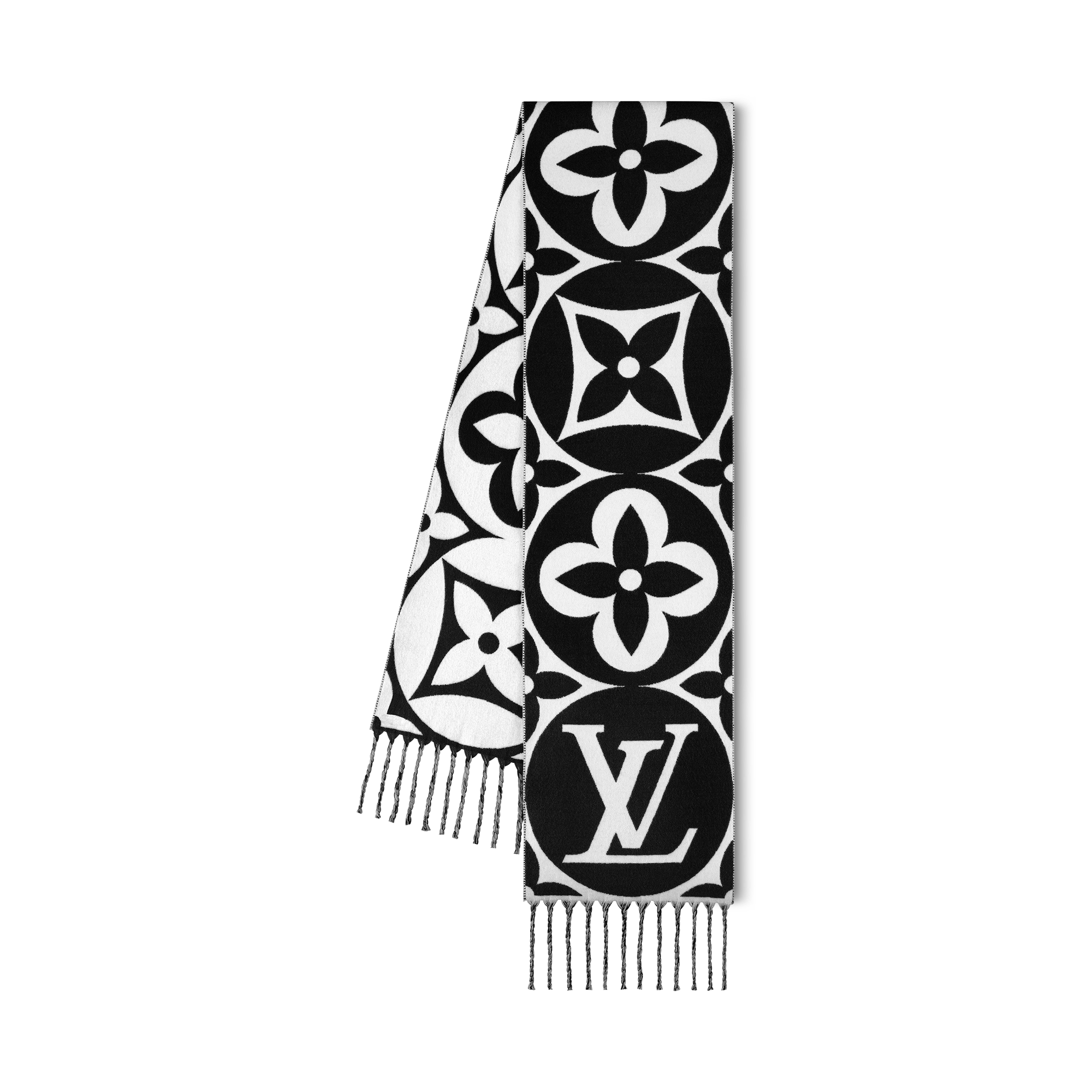 LOUIS VUITTON スカーフ 白・黒 ルイヴィトンバンドー BB レッツ ゴー 黒/白 レディース